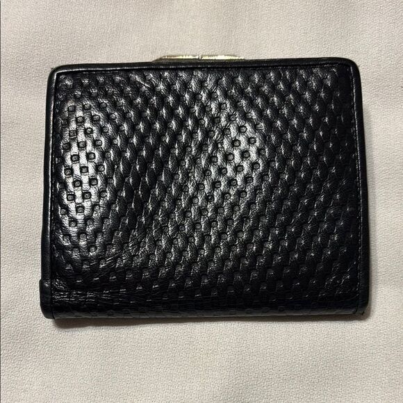Lord & Taylor Genuine Leather Elegant Black Textured Wallet - Picture 2 of 6